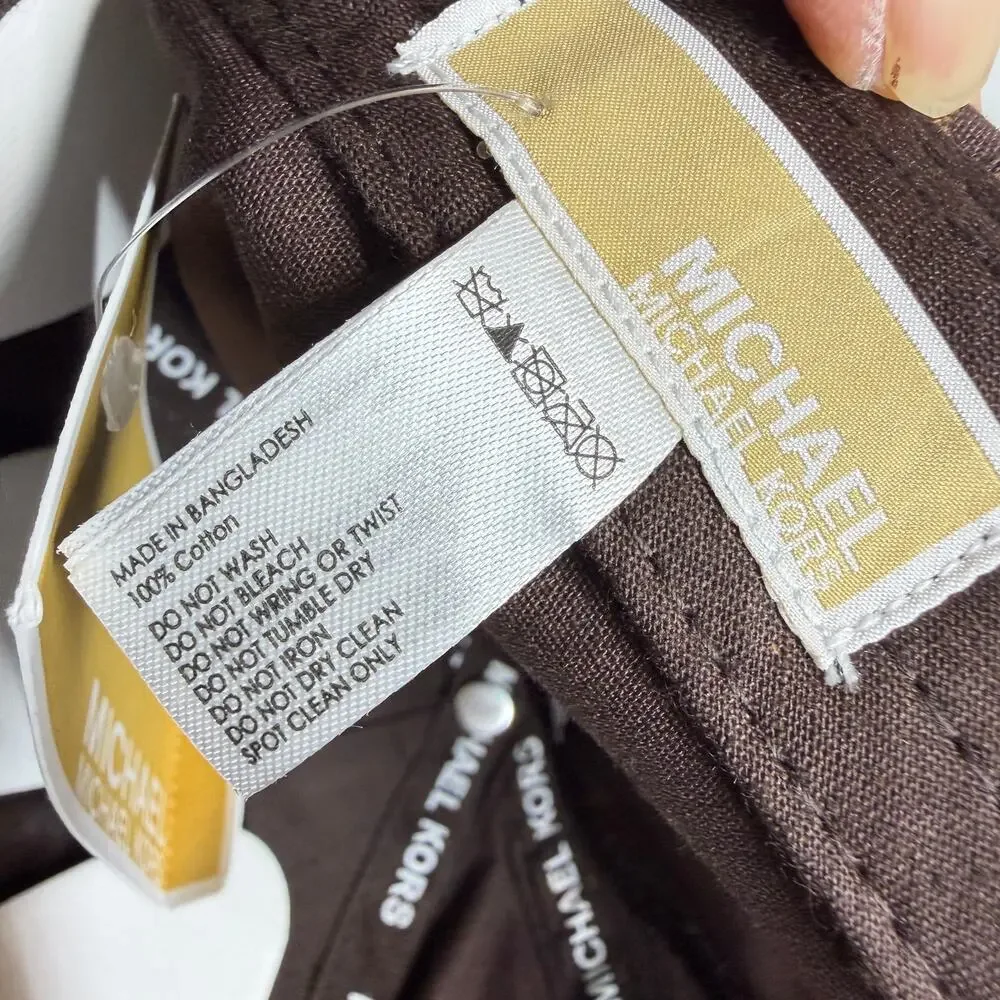 Michael Kors MK Logo Monogram Baseball Cap brown/tan adjustable strap OS - NWT - Picture 7 of 7